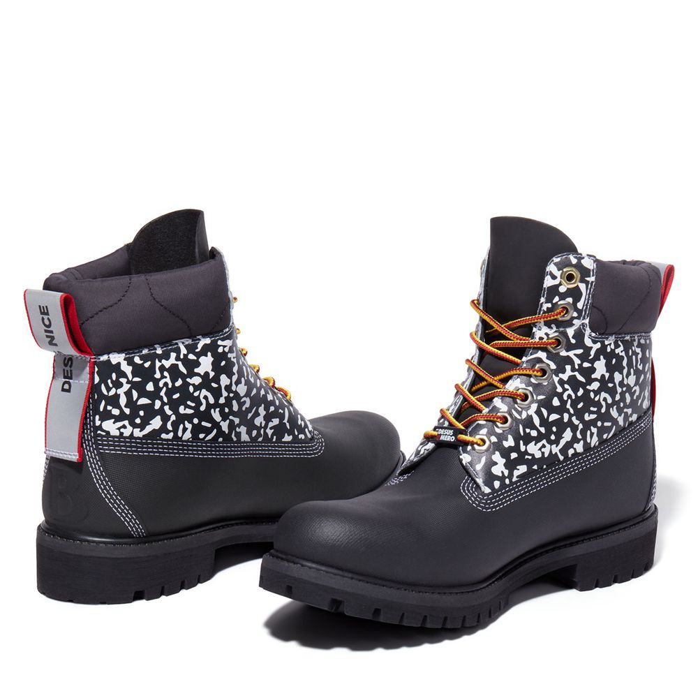 Bototos Timberland Hombre 6-Inch Desus & Mero X Waterproof Negras/Blancas - Chile SIE-678910